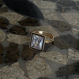 Anillo Circonia Rectangular