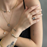 Anillo Circonia Rectangular