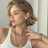 Aretes Cristal Rectangular