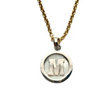 Large Mother of Pearl Initial Necklace
