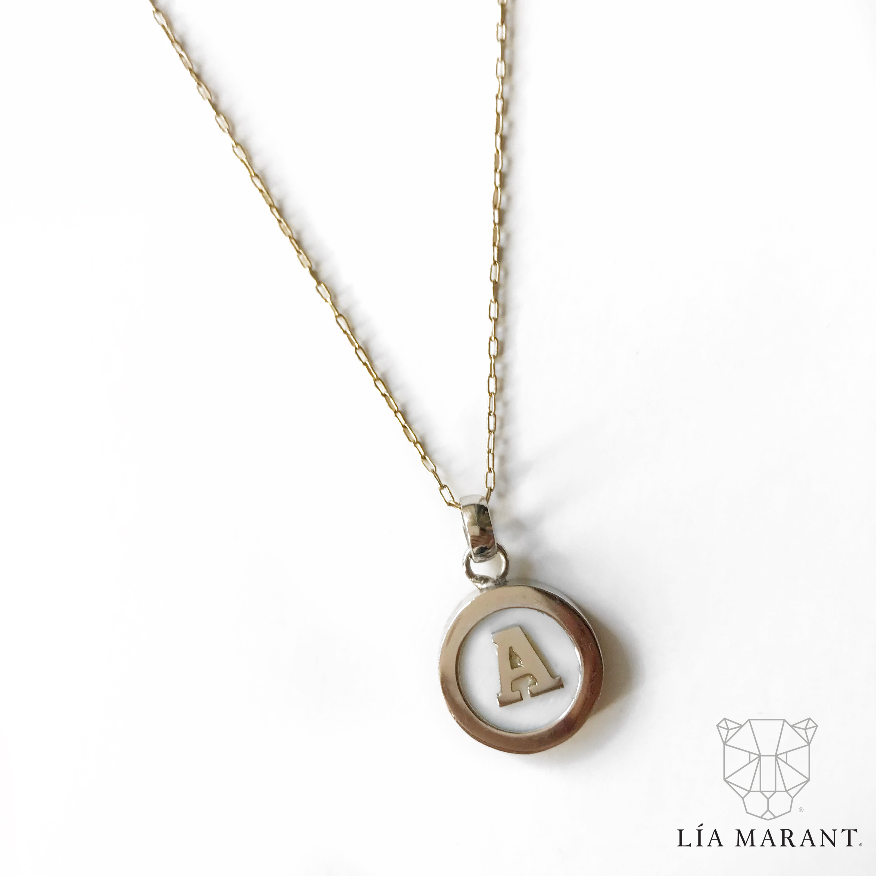 Mother Pearl Girl Initial Necklace