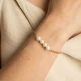 Pulsera Cuatro Perlas Mini